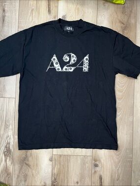 A24 Puff Print Googly Eye Everything Everywhere All at Once Tee Black Size L